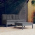 Muebles de jardín 3 pzas con cojines antracita madera de