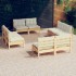 Muebles de jardín 8 piezas cojines madera de pino color