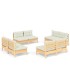 Muebles de jardín 8 piezas cojines madera de pino color