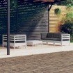Muebles de jardín 6 pzas con cojines antracita madera de pino