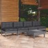 Muebles de jardín 5 pzas con cojines antracita madera de