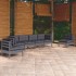 Muebles de jardín 6 piezas con cojines de madera maciza de