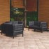 Muebles de jardín 6 piezas con cojines de madera de pino