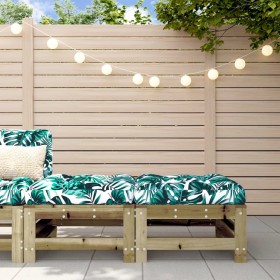 Taburetes de jardín con cojines 2 uds madera de pino