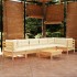 Muebles de jardín 7 piezas cojines madera de pino color