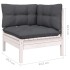 Muebles de jardín 7 pzas con cojines blanco madera de