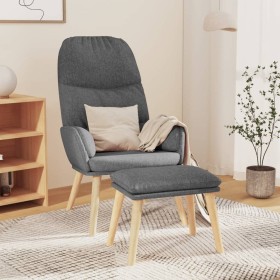 Sillón de relax con taburete tela gris