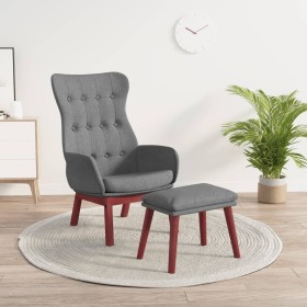 Sillón de relax con taburete tela gris