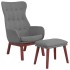 Sillón de relax con taburete tela gris