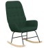 Sillón mecedora con taburete tela verde