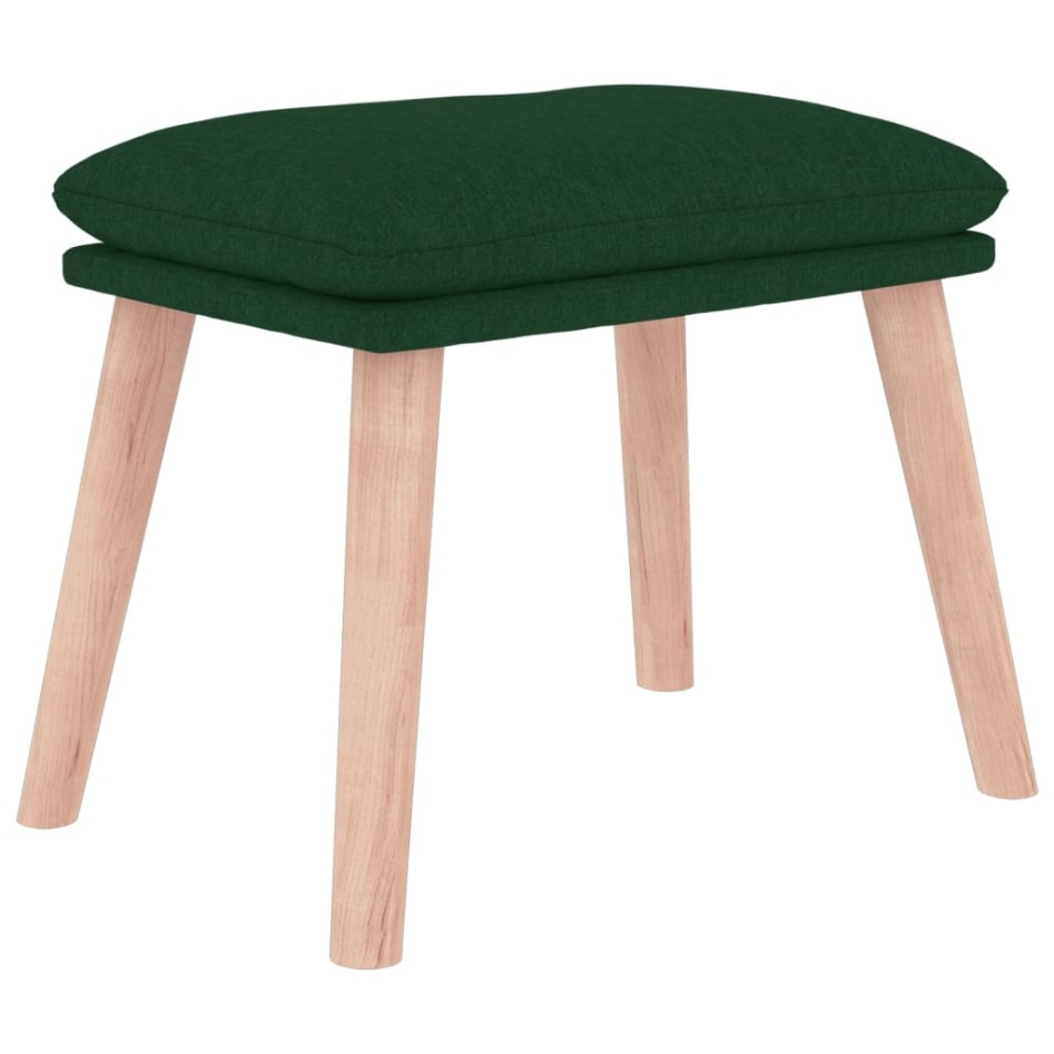Sillón mecedora con taburete tela verde