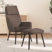 Sillón de relax con reposapiés de tela gris taupé