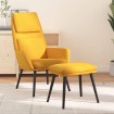 Sillón de relax con reposapiés tela amarillo mostaza