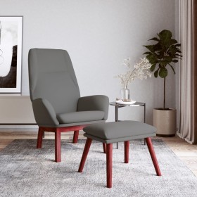 Sillón de relax con taburete tela gris