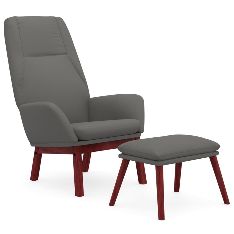 Sillón de relax con taburete tela gris