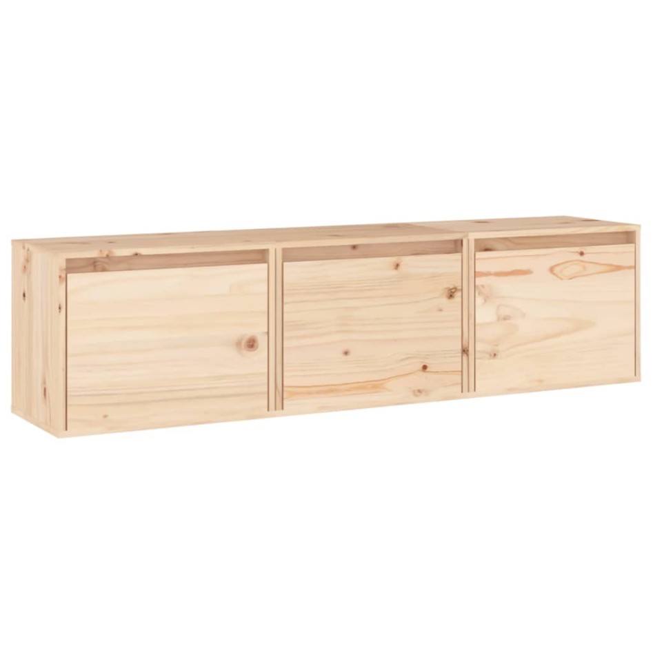 Muebles para TV 3 piezas madera maciza de