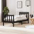 Estructura de cama individual de madera maciza negro 90x190
