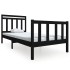 Estructura de cama individual de madera maciza negro 90x190