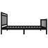 Estructura de cama individual de madera maciza negro 90x190