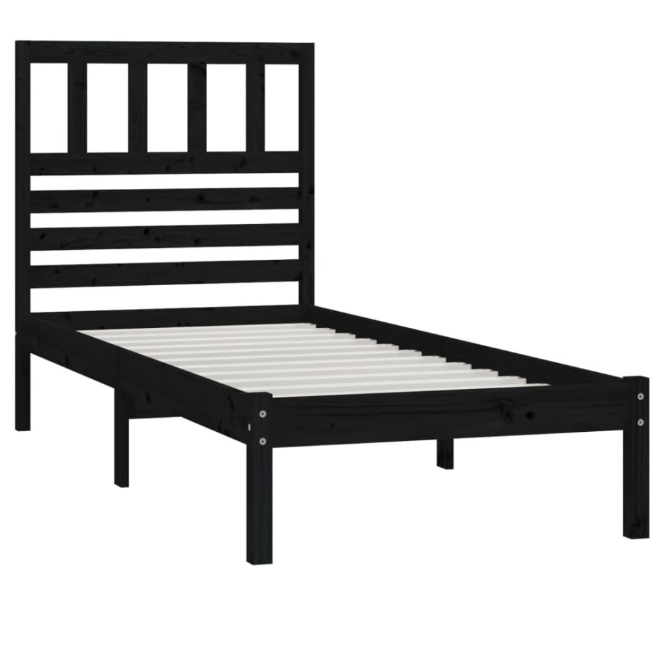 Estructura de cama madera maciza de pino negro 75x190