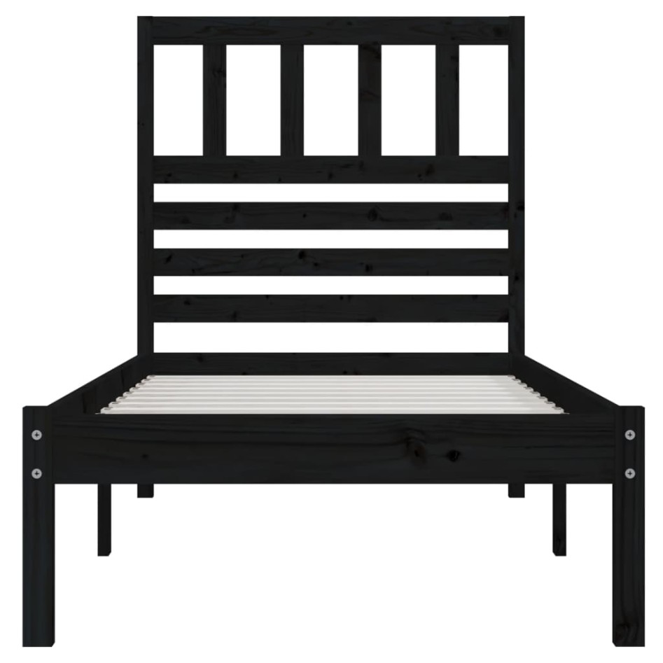 Estructura de cama madera maciza de pino negro 75x190
