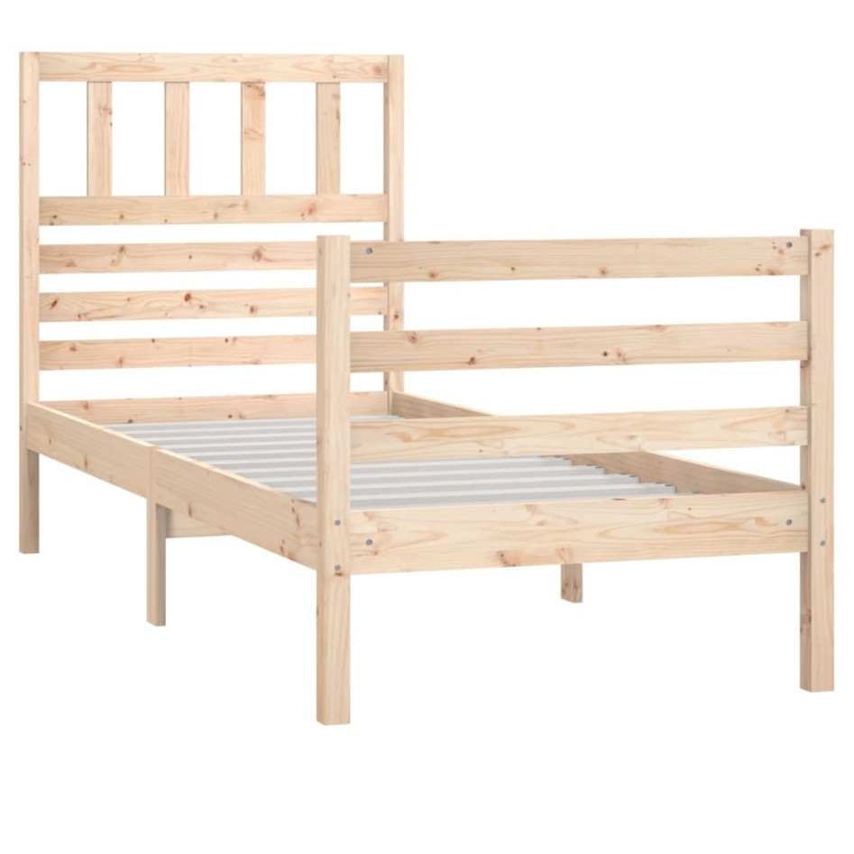 Estructura de cama sin colchón madera maciza 90x200
