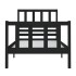 Estructura cama madera maciza individual negro 75x190