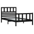 Estructura de cama individual de madera maciza negro 90x190