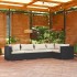 Set de muebles de jardín 5 pzas y cojines ratán sintético