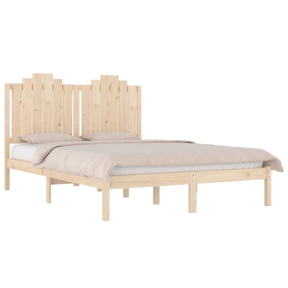 Estructura de cama doble sin colchón madera