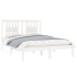 Estructura de cama doble sin colchón madera maciza