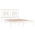 Estructura de cama doble sin colchón madera maciza