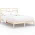 Estructura de cama doble sin colchón madera maciza 135x190