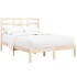 Estructura de cama doble sin colchón madera maciza 135x190