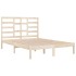 Estructura de cama doble sin colchón madera maciza 135x190