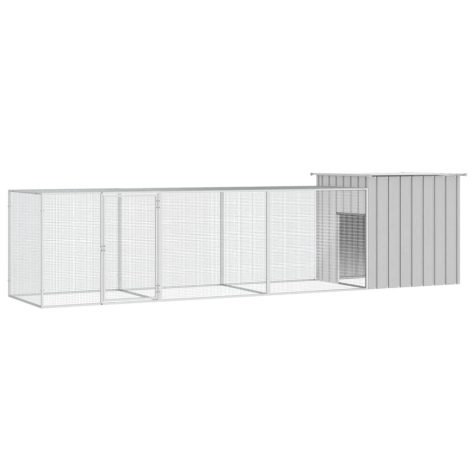 Gallinero de acero galvanizado gris 400x91x100