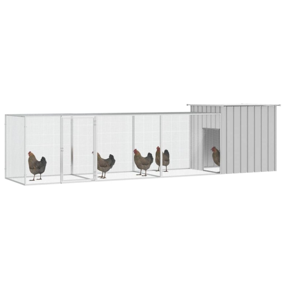 Gallinero de acero galvanizado gris 400x91x100