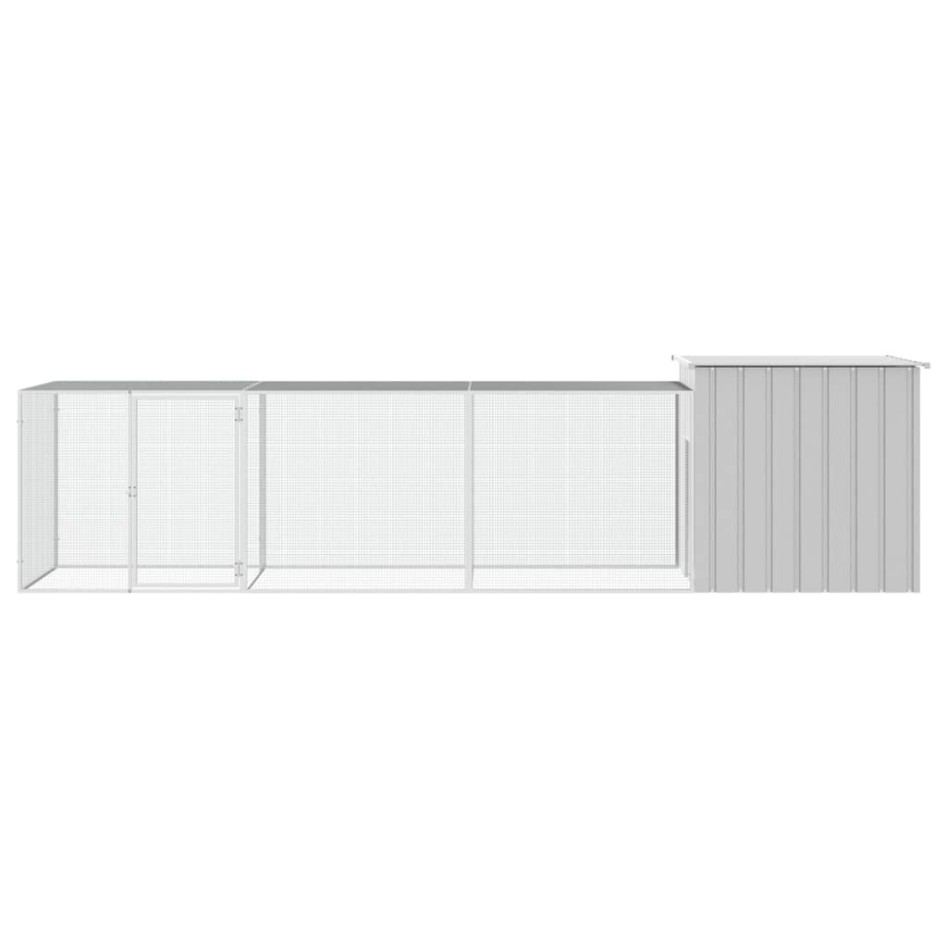Gallinero de acero galvanizado gris 400x91x100