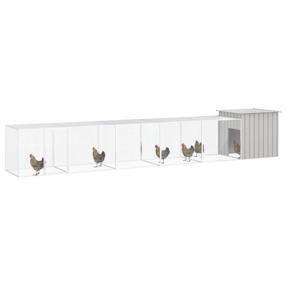 Gallinero de acero galvanizado gris 600x91x100