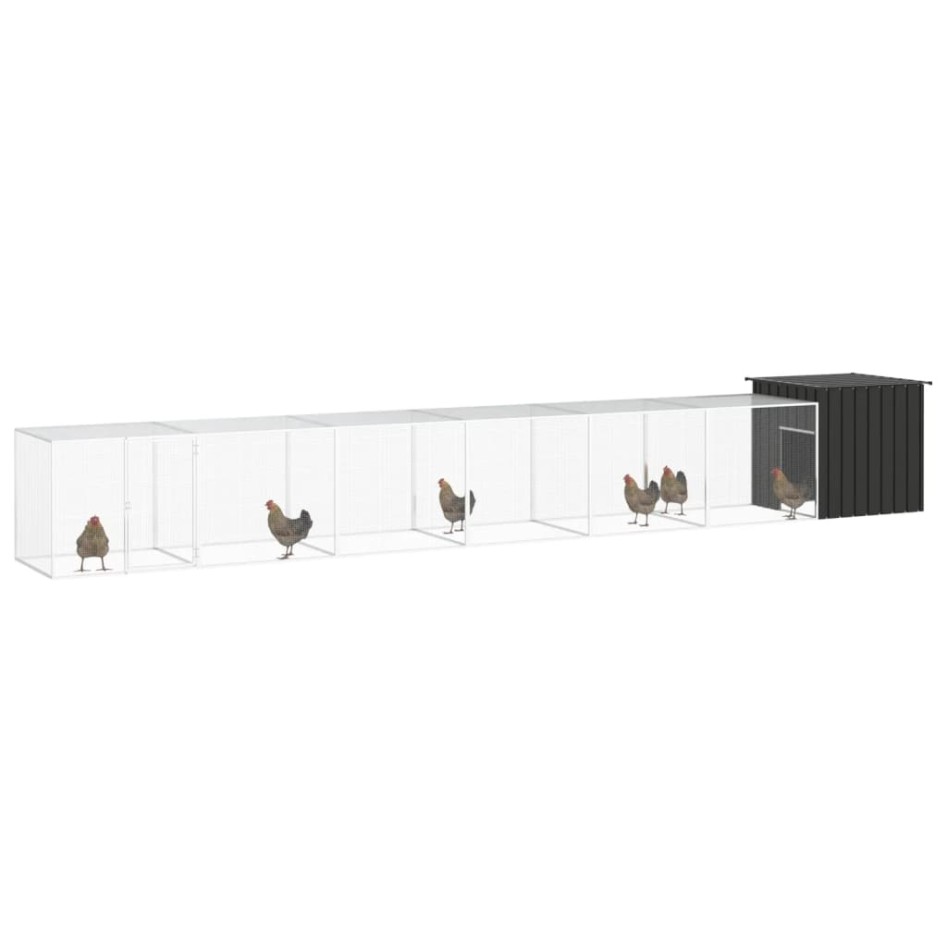 Jaula de gallinas acero galvanizado antracita 700x91x100