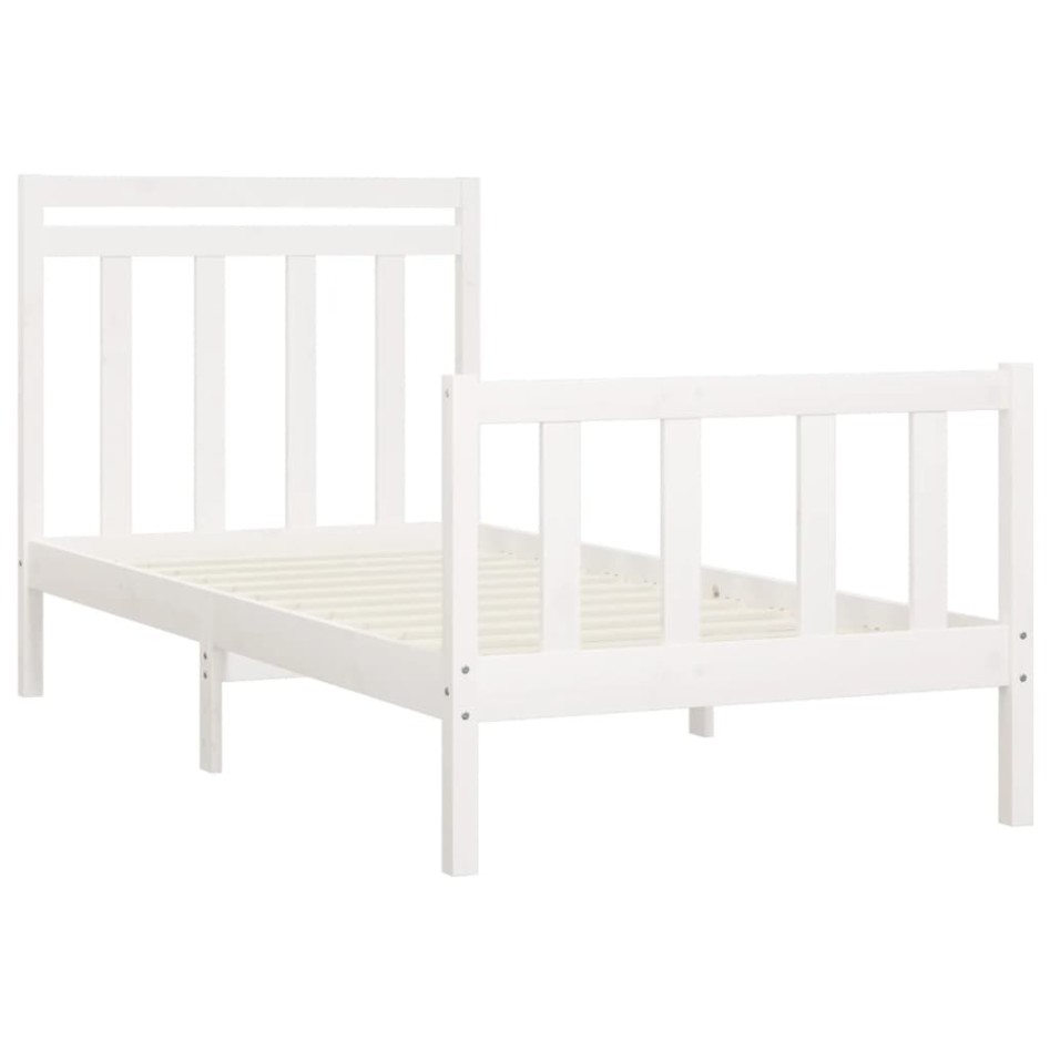 Estructura de cama sin colchón madera de pino blanco 100x200