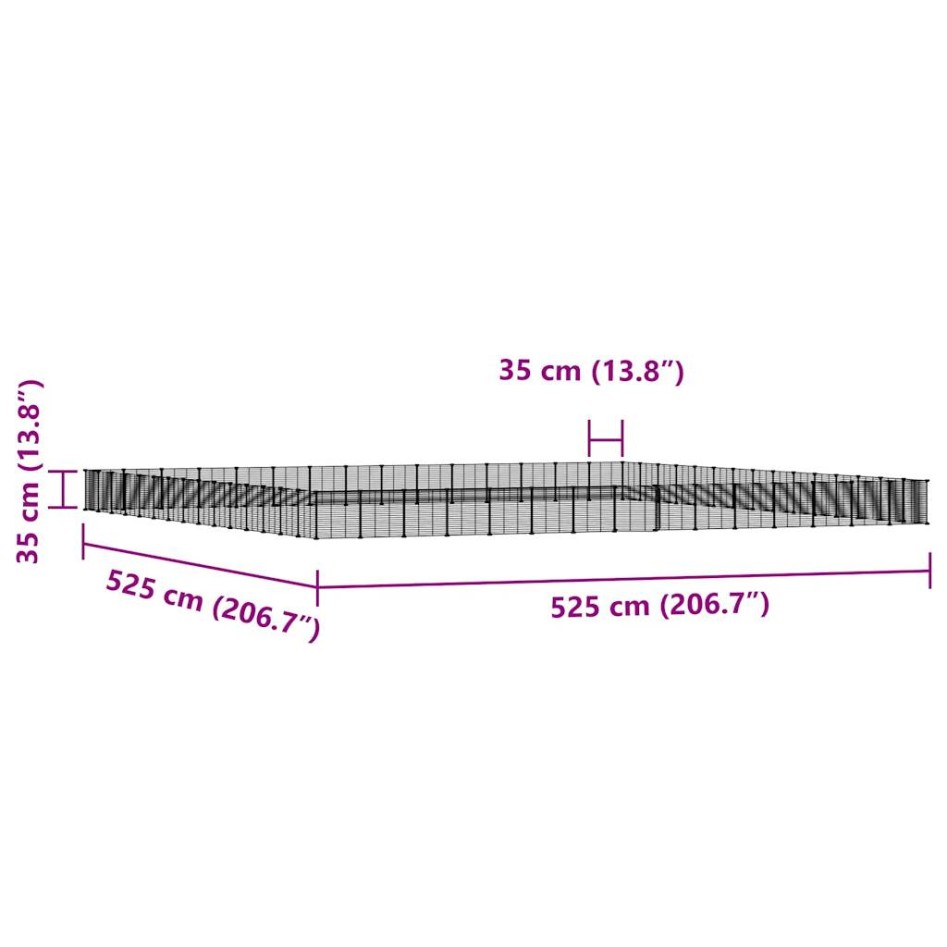 Jaula para mascotas de 60 paneles puerta acero negro 35x35