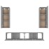 Set de muebles para TV 4 pzas madera contrachapada gris