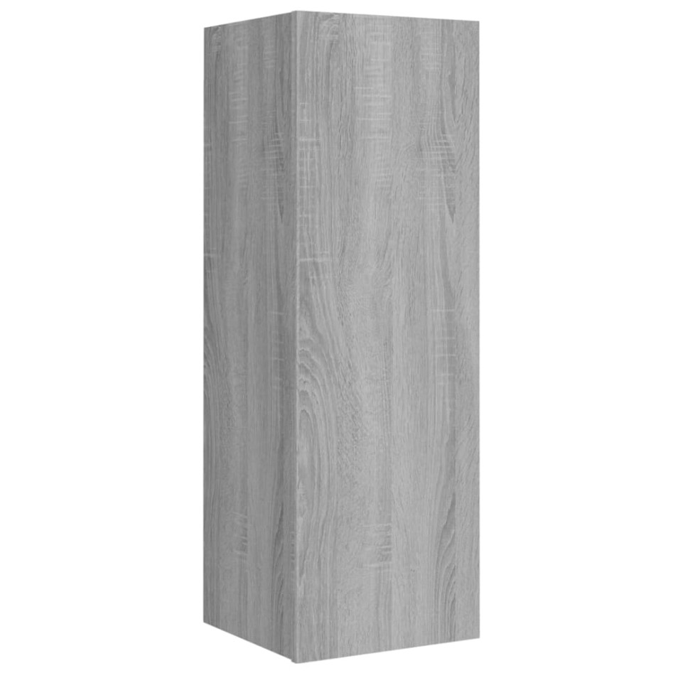 Set de muebles para TV 4 pzas madera contrachapada gris