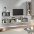 Set de muebles de TV 4 pzas madera contrachapada gris