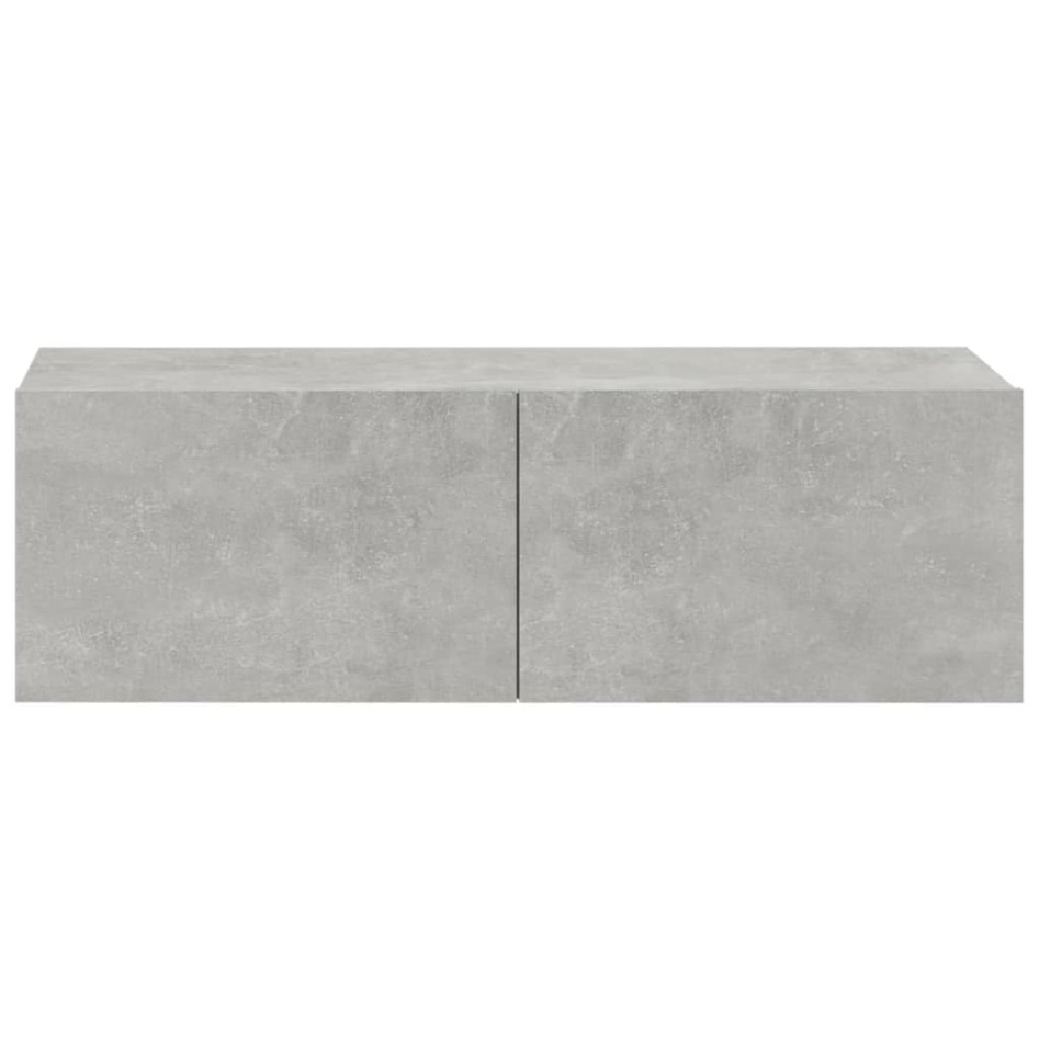 Set de muebles de TV 4 pzas madera contrachapada gris