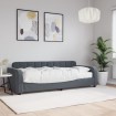 Sofá cama con colchón terciopelo gris oscuro 80x200 cm