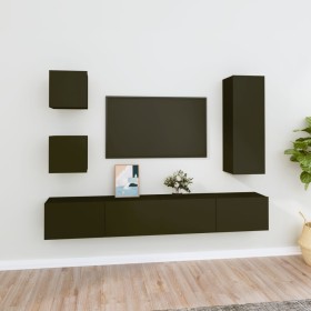 Set de muebles para TV 5 piezas madera contrachapada