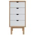 Cajonera OTTA madera maciza de pino marrón y blanco 45x39x90