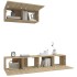 Set de muebles para TV 3 pzas madera contrachapada roble